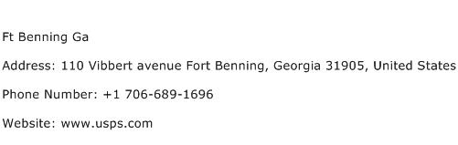 Ft Benning Ga Address Contact Number