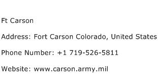 Ft Carson Address Contact Number