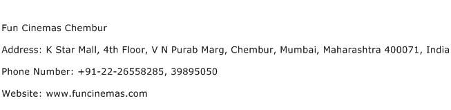Fun Cinemas Chembur Address Contact Number