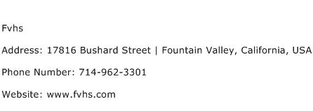 Fvhs Address Contact Number