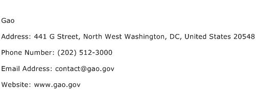 Gao Address Contact Number