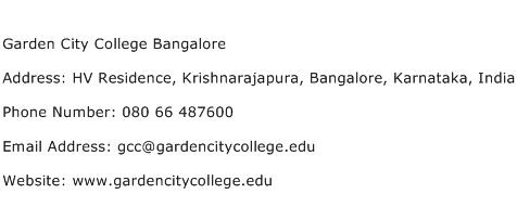 Garden City College Bangalore Address Contact Number