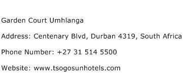 Garden Court Umhlanga Address Contact Number