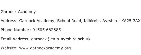 Garnock Academy Address Contact Number