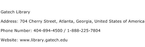 Gatech Library Address Contact Number