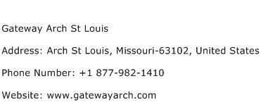 Gateway Arch St Louis Address Contact Number