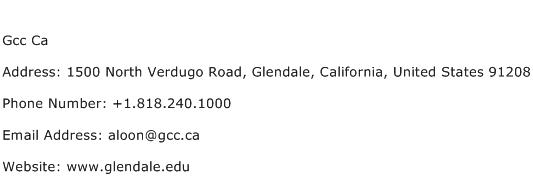 Gcc Ca Address Contact Number