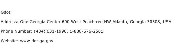 Gdot Address Contact Number