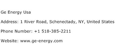 Ge Energy Usa Address Contact Number