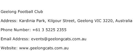 Geelong Football Club Address Contact Number