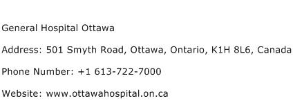 General Hospital Ottawa Address Contact Number