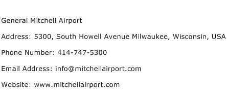 General Mitchell Airport Address Contact Number