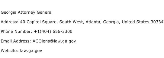 Georgia Attorney General Address Contact Number