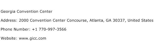 Georgia Convention Center Address Contact Number