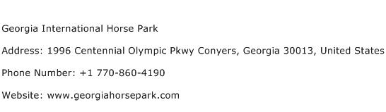 Georgia International Horse Park Address Contact Number