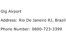 Gig Airport Address Contact Number