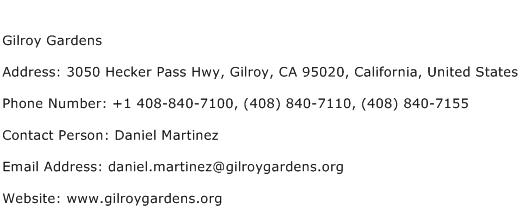 Gilroy Gardens Address Contact Number