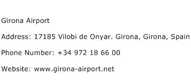 Girona Airport Address Contact Number