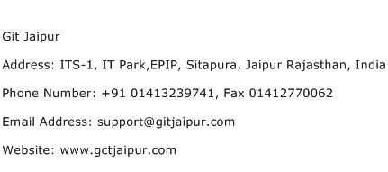 Git Jaipur Address Contact Number