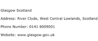 Glasgow Scotland Address Contact Number