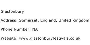 Glastonbury Address Contact Number