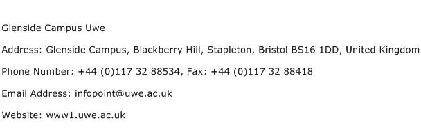 Glenside Campus Uwe Address Contact Number