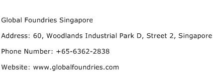 Global Foundries Singapore Address Contact Number