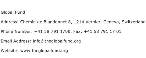 Global Fund Address Contact Number
