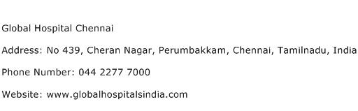 Global Hospital Chennai Address Contact Number