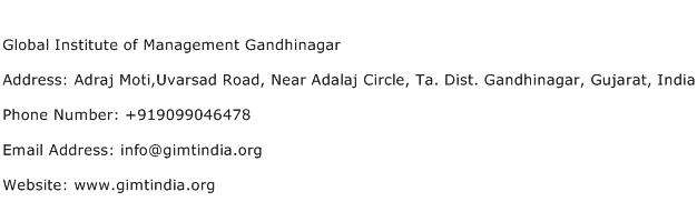 Global Institute of Management Gandhinagar Address Contact Number