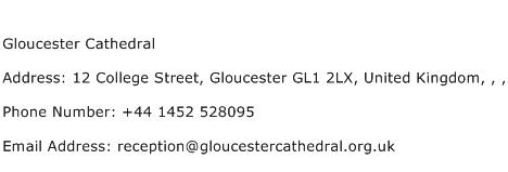 Gloucester Cathedral Address Contact Number