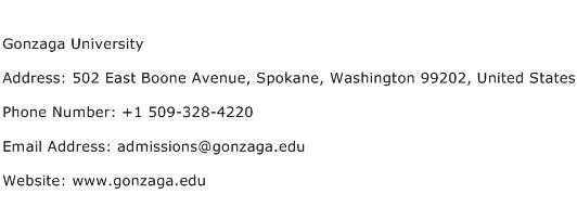Gonzaga University Address Contact Number