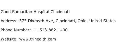 Good Samaritan Hospital Cincinnati Address Contact Number