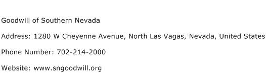 Goodwill of Southern Nevada Address Contact Number