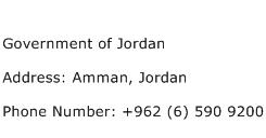 Government of Jordan Address Contact Number