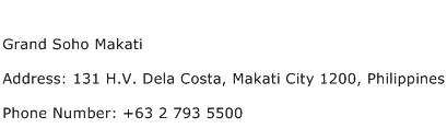 Grand Soho Makati Address Contact Number