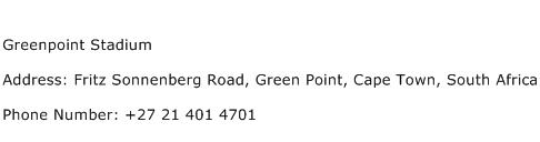 Greenpoint Stadium Address Contact Number