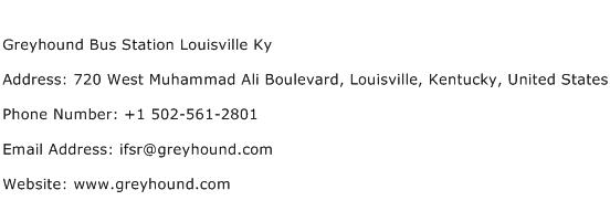 Greyhound Bus Station Louisville Ky Address Contact Number