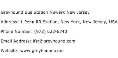 Greyhound Bus Station Newark New Jersey Address Contact Number