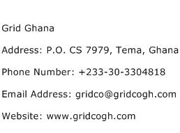 Grid Ghana Address Contact Number