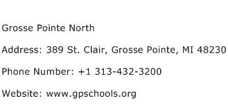 Grosse Pointe North Address Contact Number