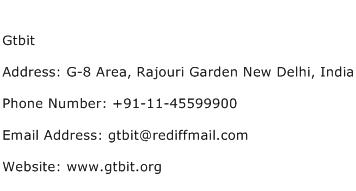 Gtbit Address Contact Number