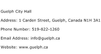 Guelph City Hall Address Contact Number