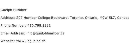 Guelph Humber Address Contact Number