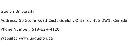 Guelph University Address Contact Number