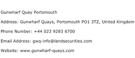 Gunwharf Quay Portsmouth Address Contact Number