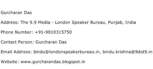 Gurcharan Das Address Contact Number