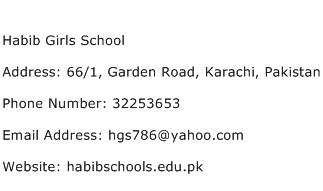 Habib Girls School Address Contact Number