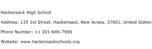 Hackensack High School Address Contact Number