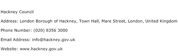 Hackney Council Address Contact Number